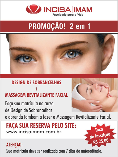 Design de Sobrancelhas + Massagem Revitalizante Facial